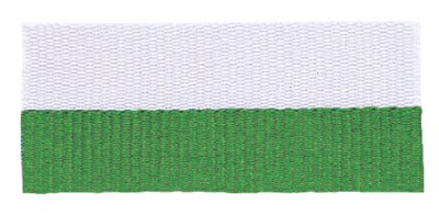 1 1/2" Green/White Neck Ribbon with Snap Clip