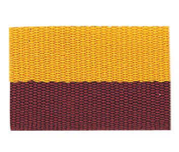 1 1/2" Maroon/Gold Neck Ribbon with Snap Clip