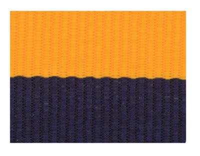 1 1/2" Navy Blue/Gold Neck Ribbon with Snap Clip