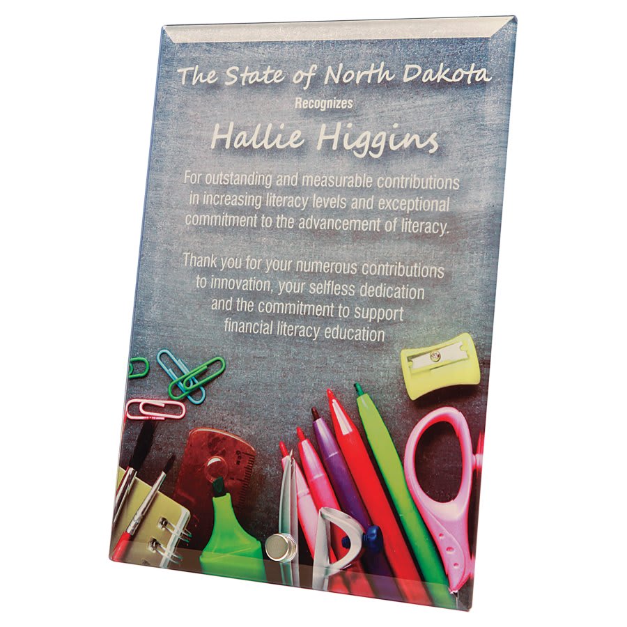 5" x 7" Sublimatable Vertical Glass with 1 Silver Pin