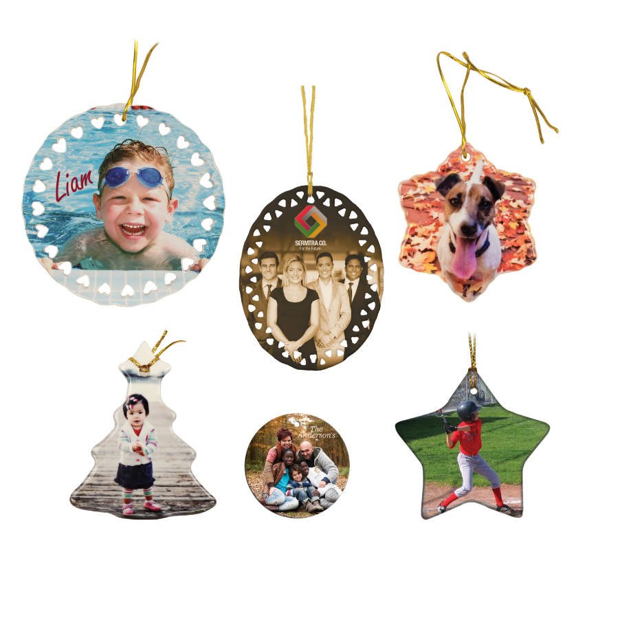 Sublimatable Ceramic Ornament Sample Set