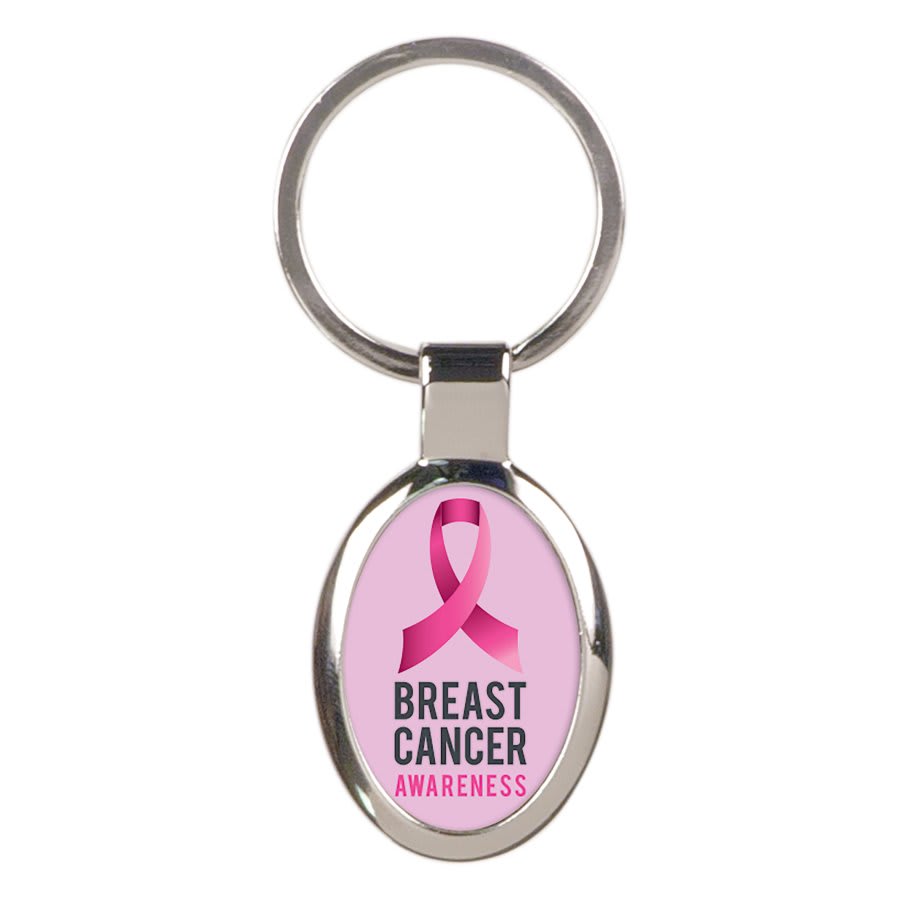 1 5/8" x 1 3/16" Oval Keychain with White DynaSub Insert