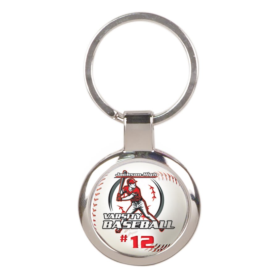 1 1/2" Round Keychain with White DynaSub Insert