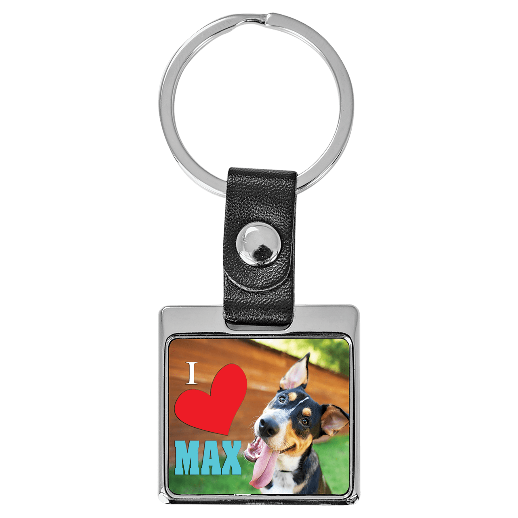 3 3/4" x 1 3/8" Square Sublimatable Keychain with White Insert