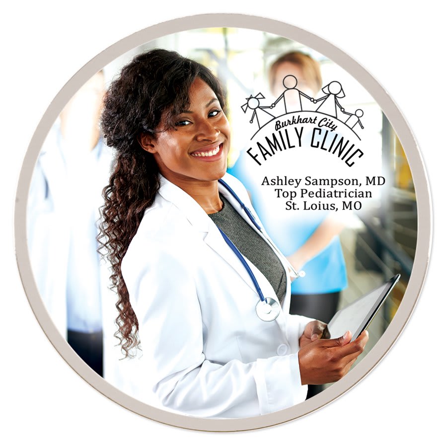 3 1/2" White Sublimatable Aluminum Disc with Silver Border