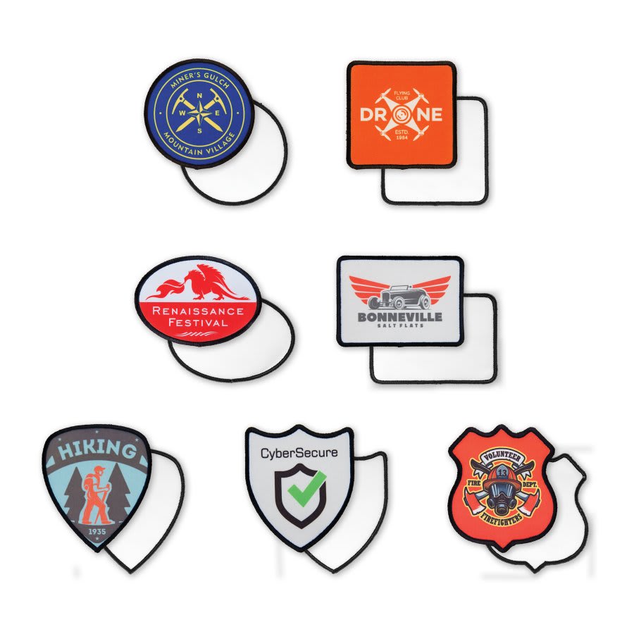 Large Sublimatable Patchs with Adhesive & Black Border Sample Set