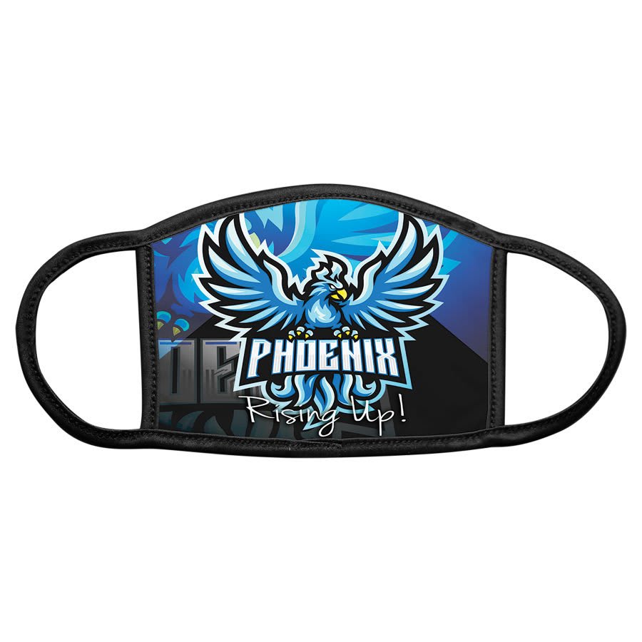 6" x 4" Child Sublimatable Face Mask-With Black Trim & Ear Loops