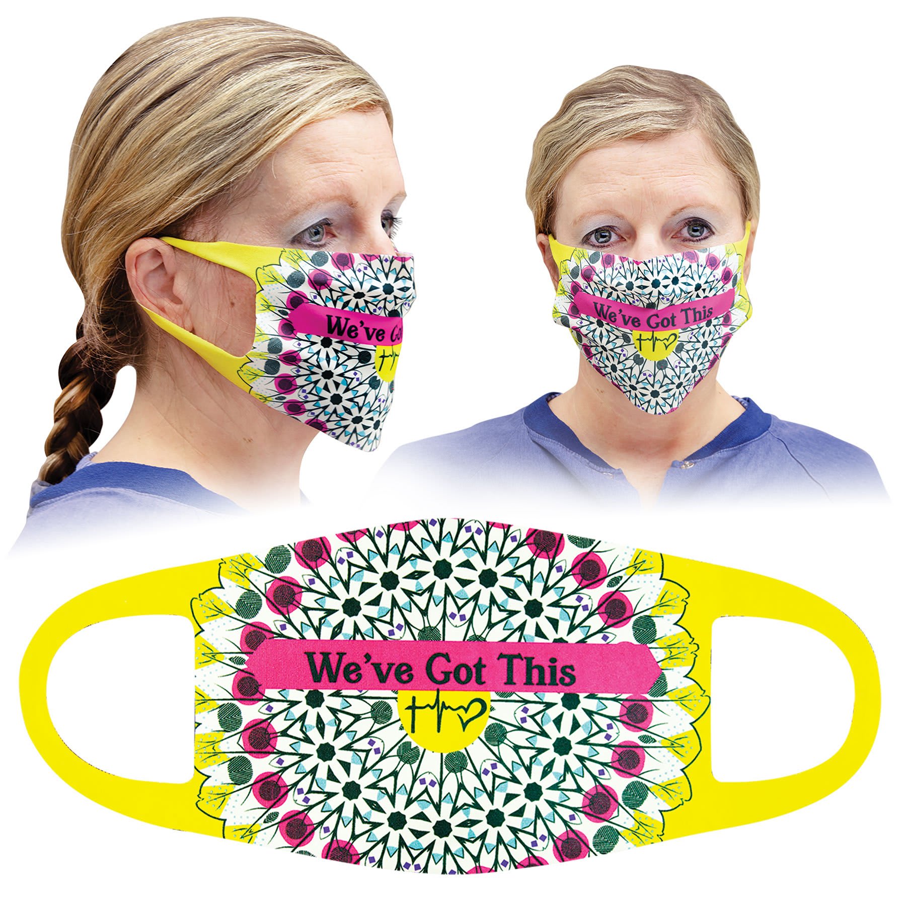 7 1/4" x 4 3/4" Large White Sublimatable Face Mask