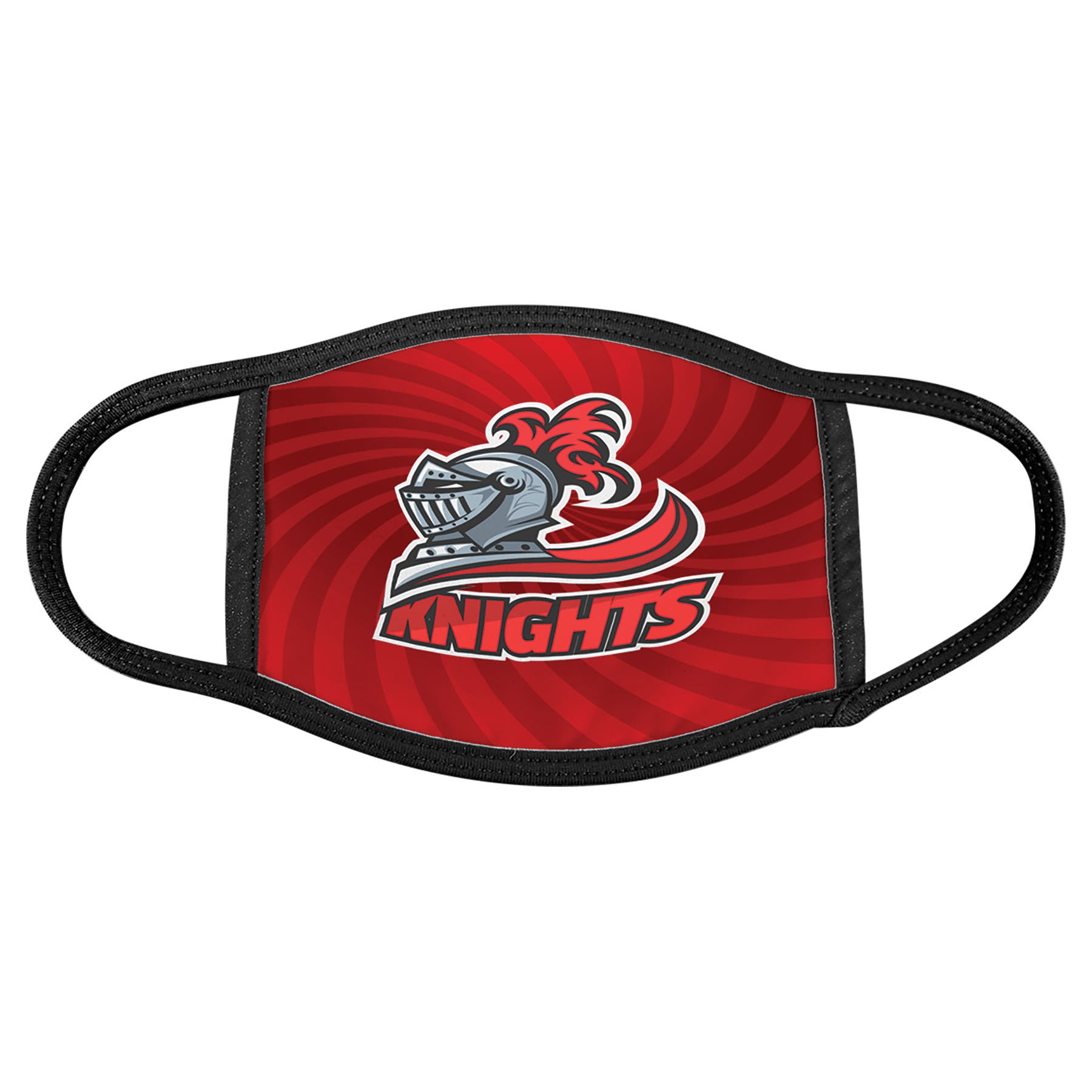 6 1/2" x 5 1/2" Large Sublimatable Face Mask with Black Trim & Ear Loops