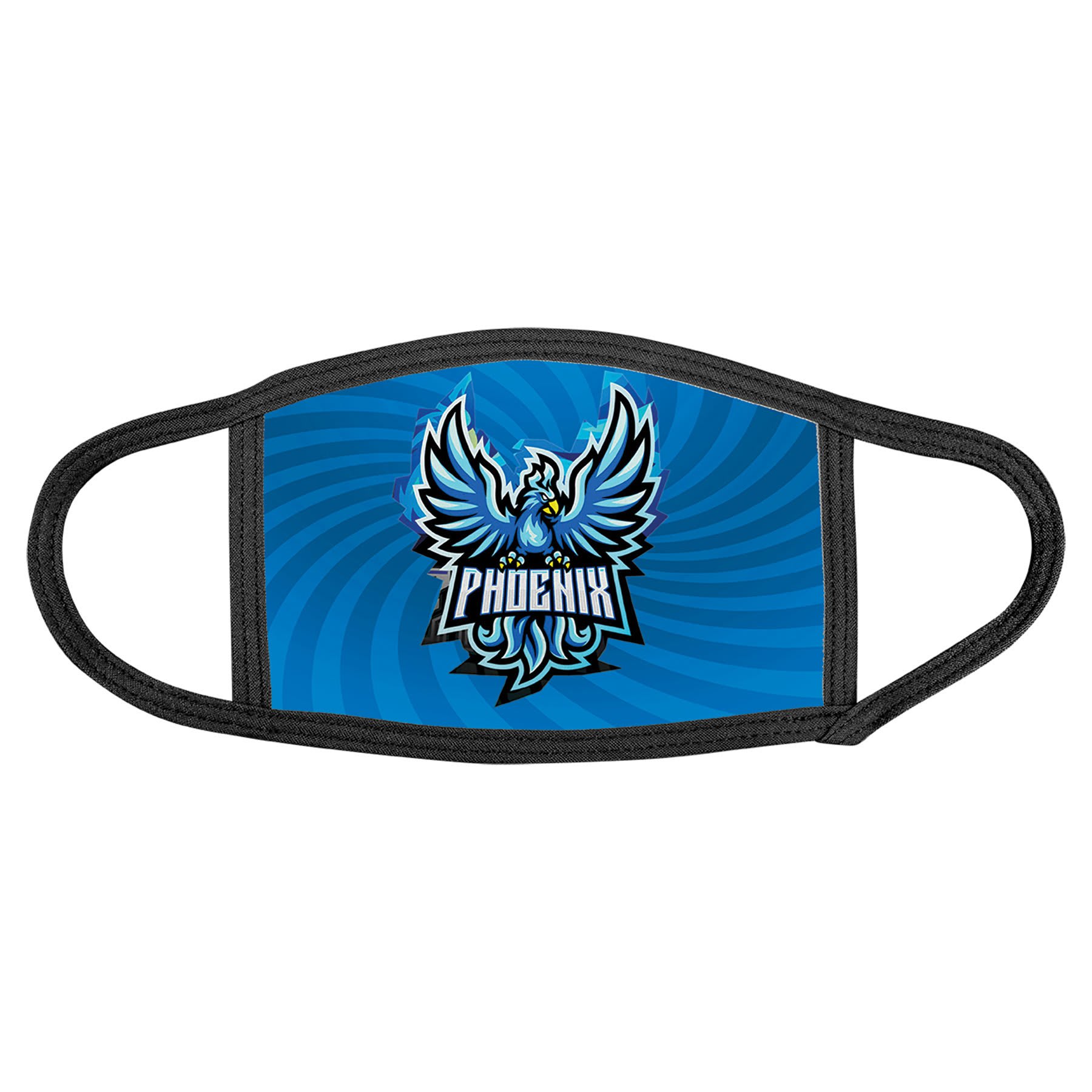 6" x 5" Medium Sublimatable Face Mask with Black Trim & Ear Loops