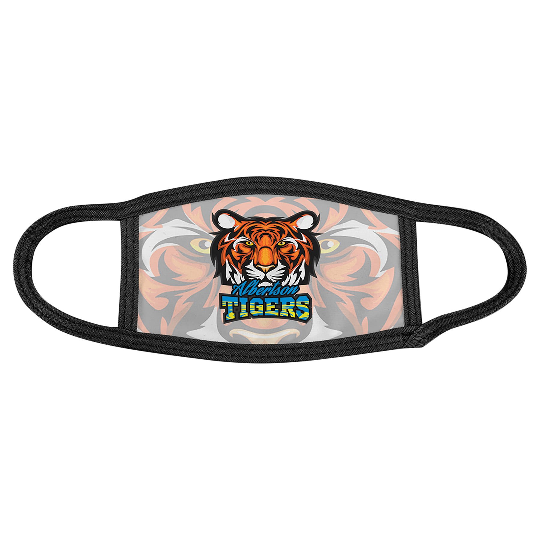 6" x 4" Child Sublimatable Face Mask with Black Trim & Ear Loops