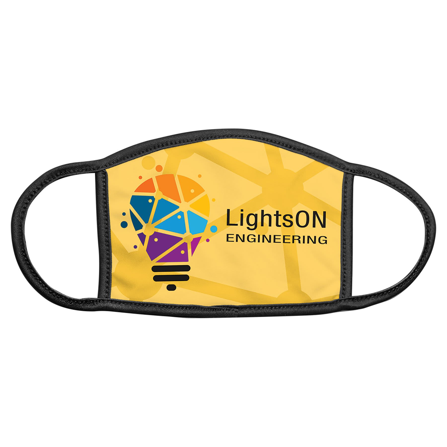 6" x 5" Medium Sublimatable Face Mask With Nose Bridge & Black Trim & Ear Loops