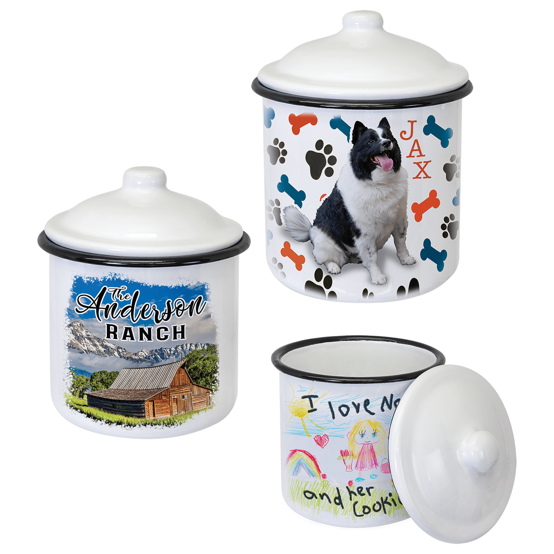 Sublimatable White/Black Canister with Lid Sample Set