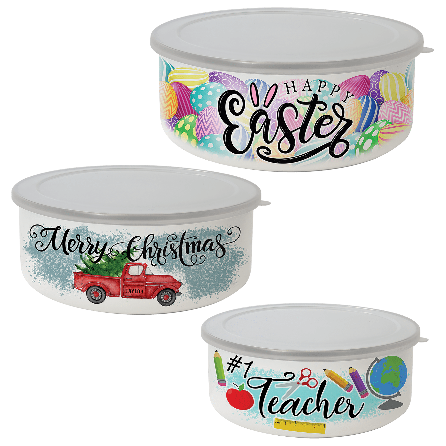 24 oz. Short Enamel Bowl with Lid