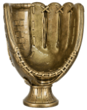 10 3/4" Antique Gold Baseball/Softball Glove Resin