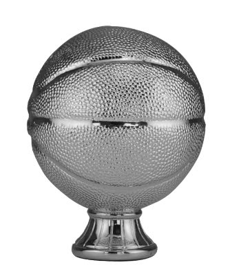 5 1/2" Silver Basketball Resin