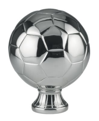 5 1/2" Silver Soccer Ball Resin