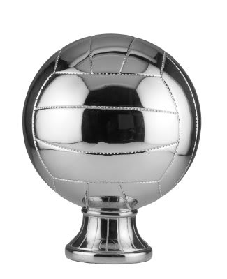 10 1/2" Silver Volleyball Resin