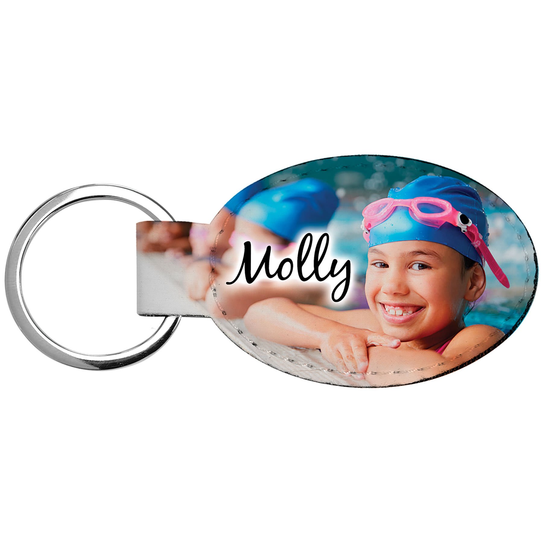 3" x 1 3/4" Subli-Tru Oval Keychain