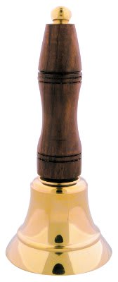 5 1/2" Brass School Bell with Wooden Handle