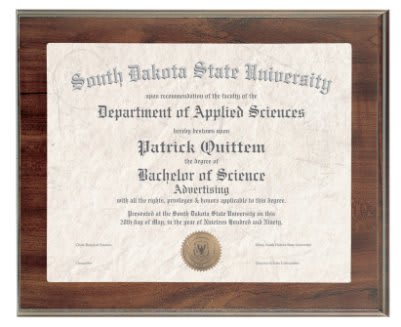 12" x 10" Cherry Finish Slide-In Frame Plaque with 10" x 8" Window