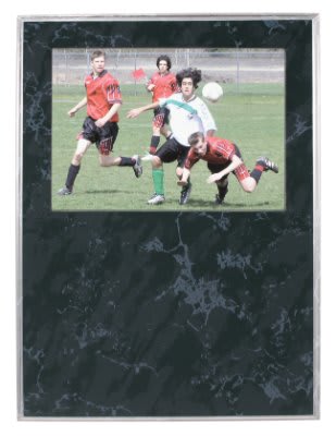 9" x 12" Black Marble Finish Slide-In Frame Plaque with 7" x 5" Window