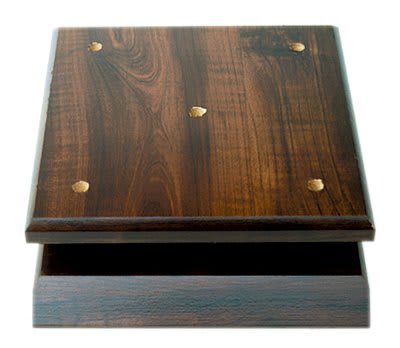 7 1/4" x 7 1/4" x 5/8" Cherry Finish Slant Front 4-Post Lid