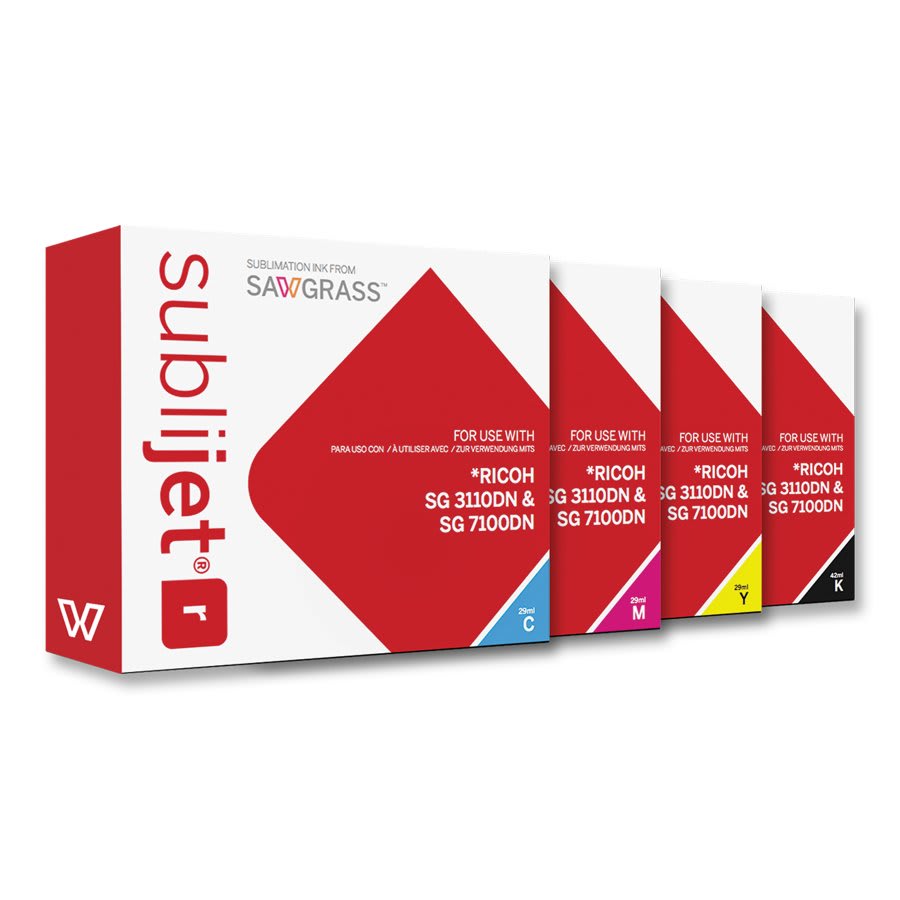 SubliJet R 4-Color Sublimation Ink Cartridge Set for Ricoh 3100