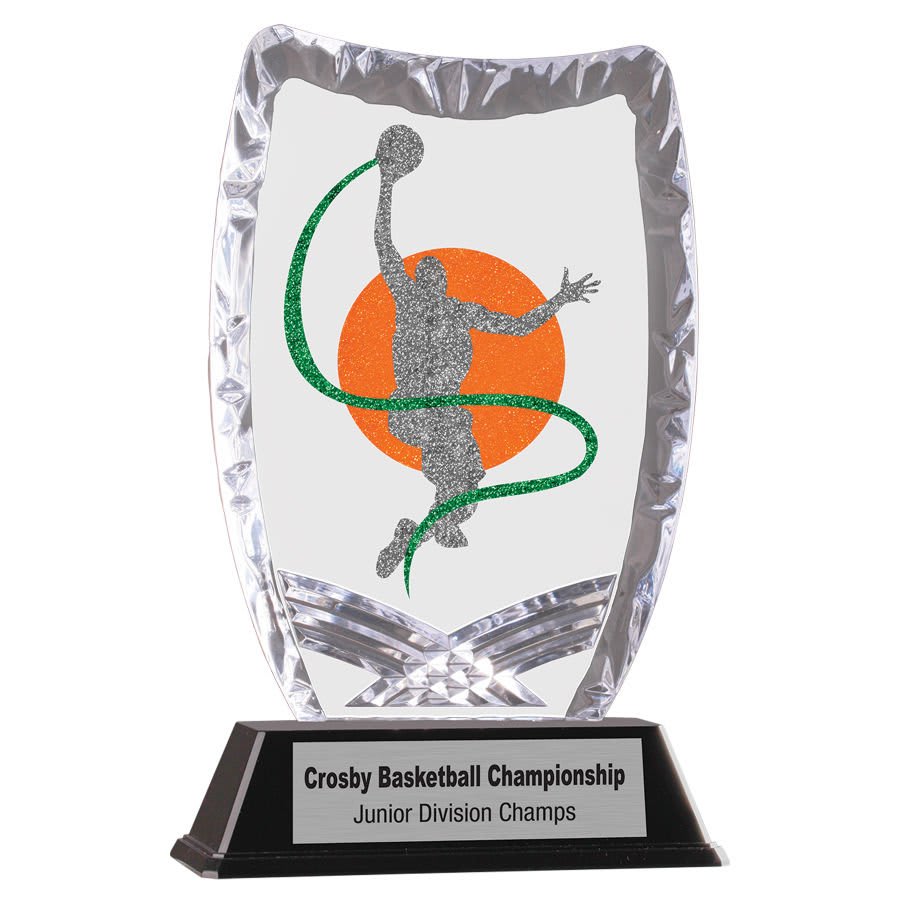 7" Shield Sculpted Ice Award with Snap-On Base