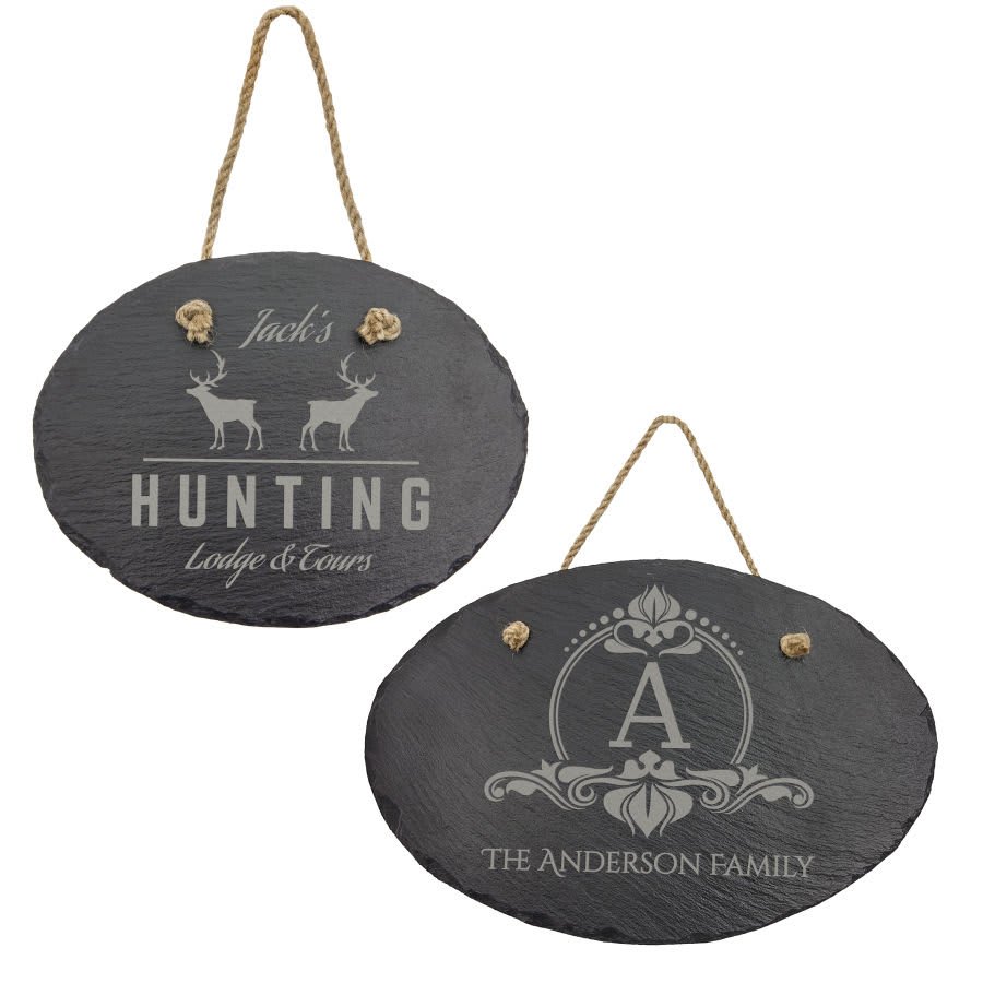Oval Slate Plaque with Hanger String Sample Set
