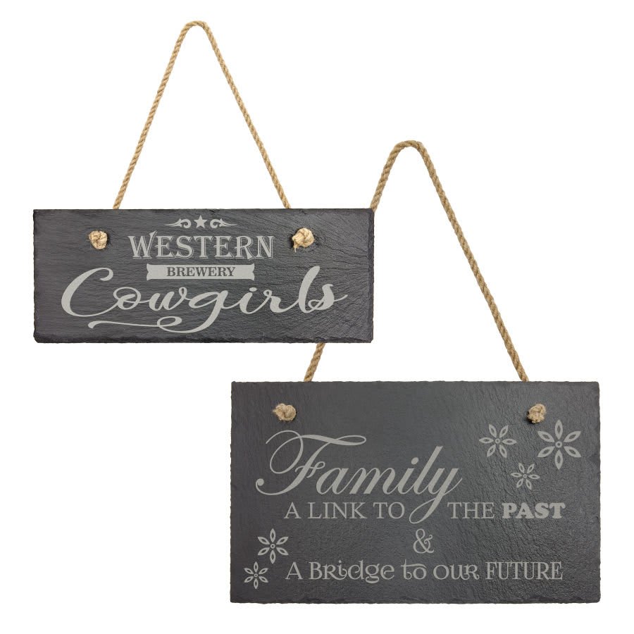 Rectangle Slate Plaque with Hanger String Sample Set