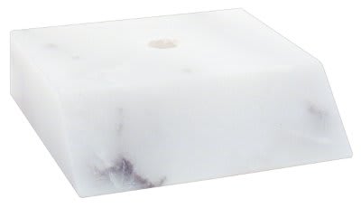 2 5/8" x 3" White Centerhole Countersunk Slant Front Trophy Marble