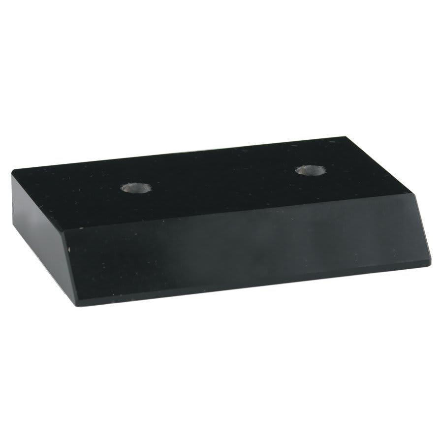 Black 3 1/8" x 5" 2-Hole Countersunk Slant Front Trophy Marble