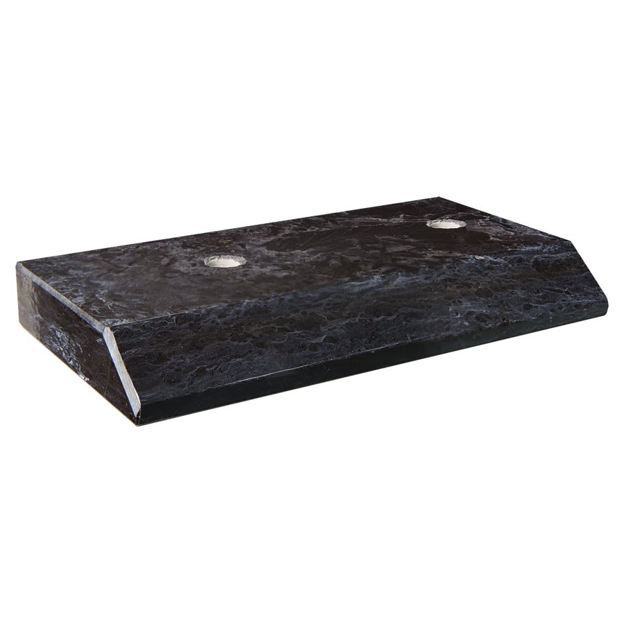 3 1/8" x 6" 2 Hole Countersunk Black Slant Front Trophy Marble