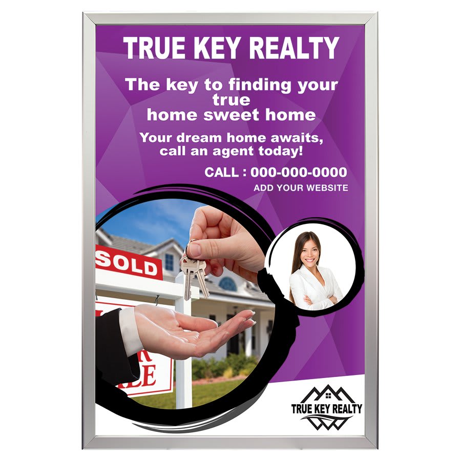 Kota Pro 24" x 36" Silver Snap Frame