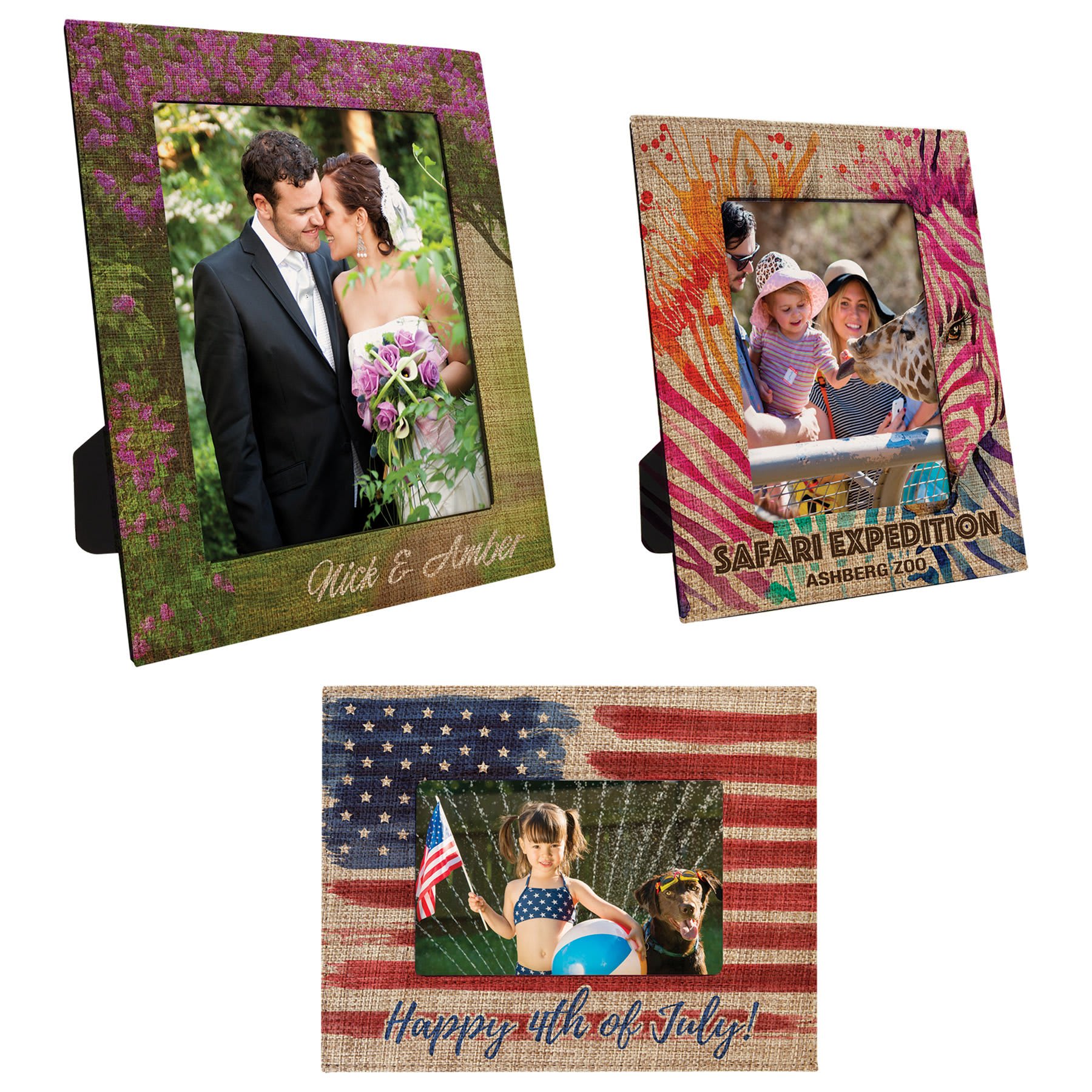 Sublimatable Burlap Photo Frame Sample Set