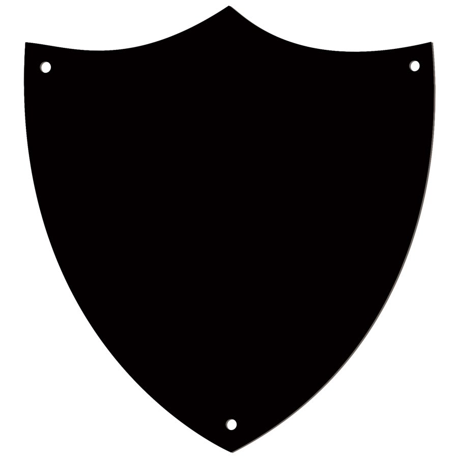 5 1/2" x 6" Black Brass Shield Plaque Plate