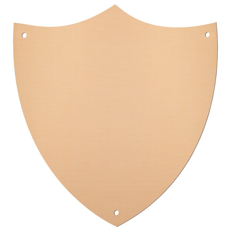 5 1/2" x 6" Satin Gold Aluminum Shield Plaque Plate