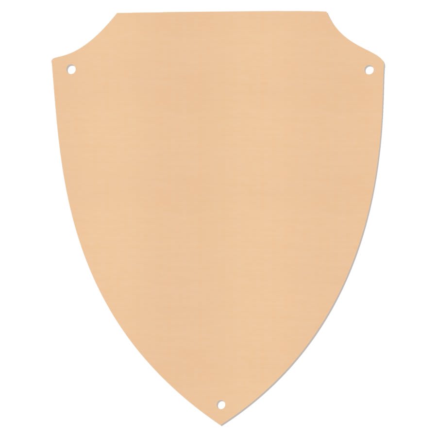 4 1/4" x 5 5/8" Satin Gold Aluminum Shield Plaque Plate