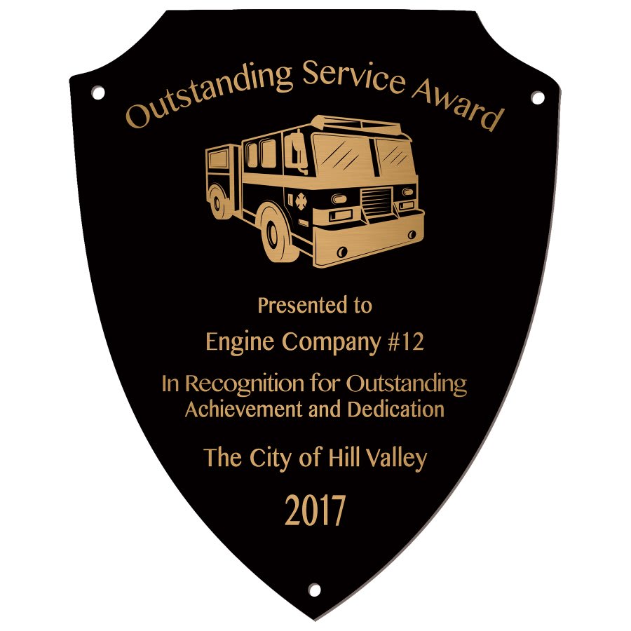 5 1/4" x 6 5/8" Black Brass Shield Plaque Plate