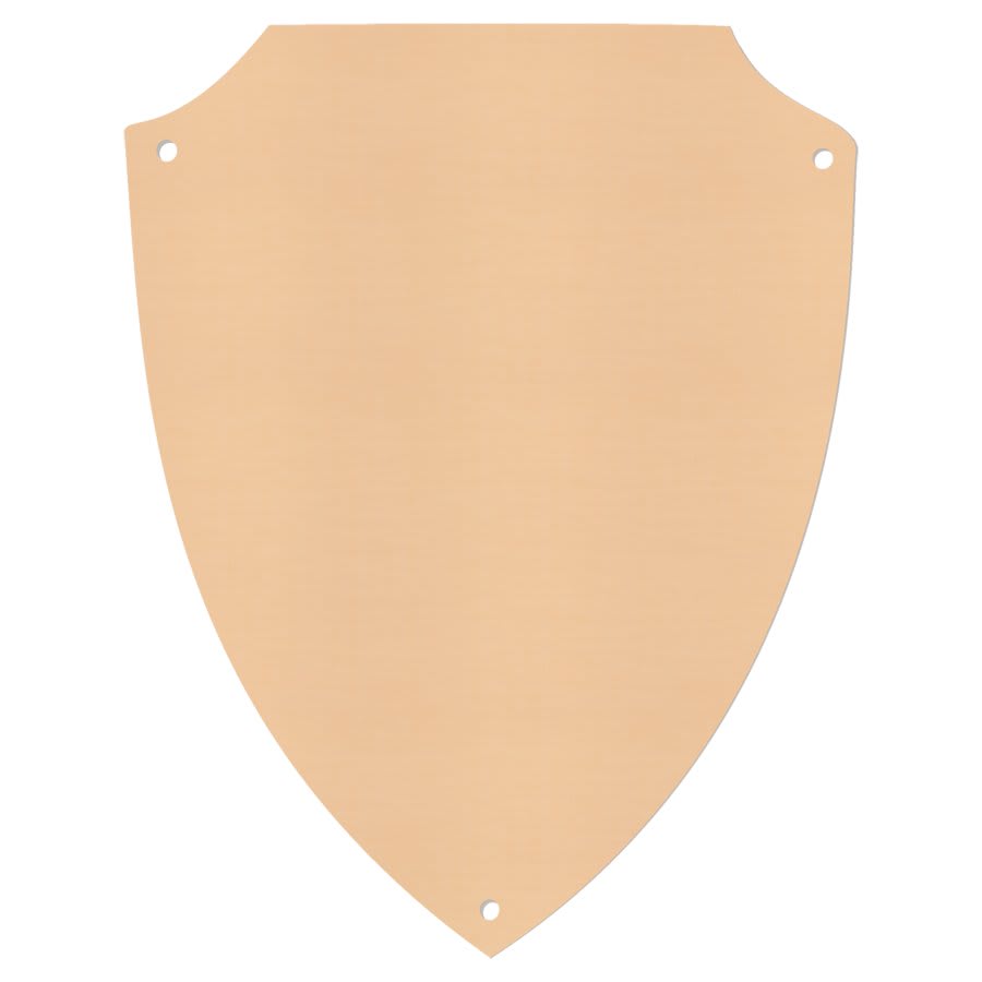 6" x 7 5/8" Satin Gold Aluminum Shield Plaque Plate