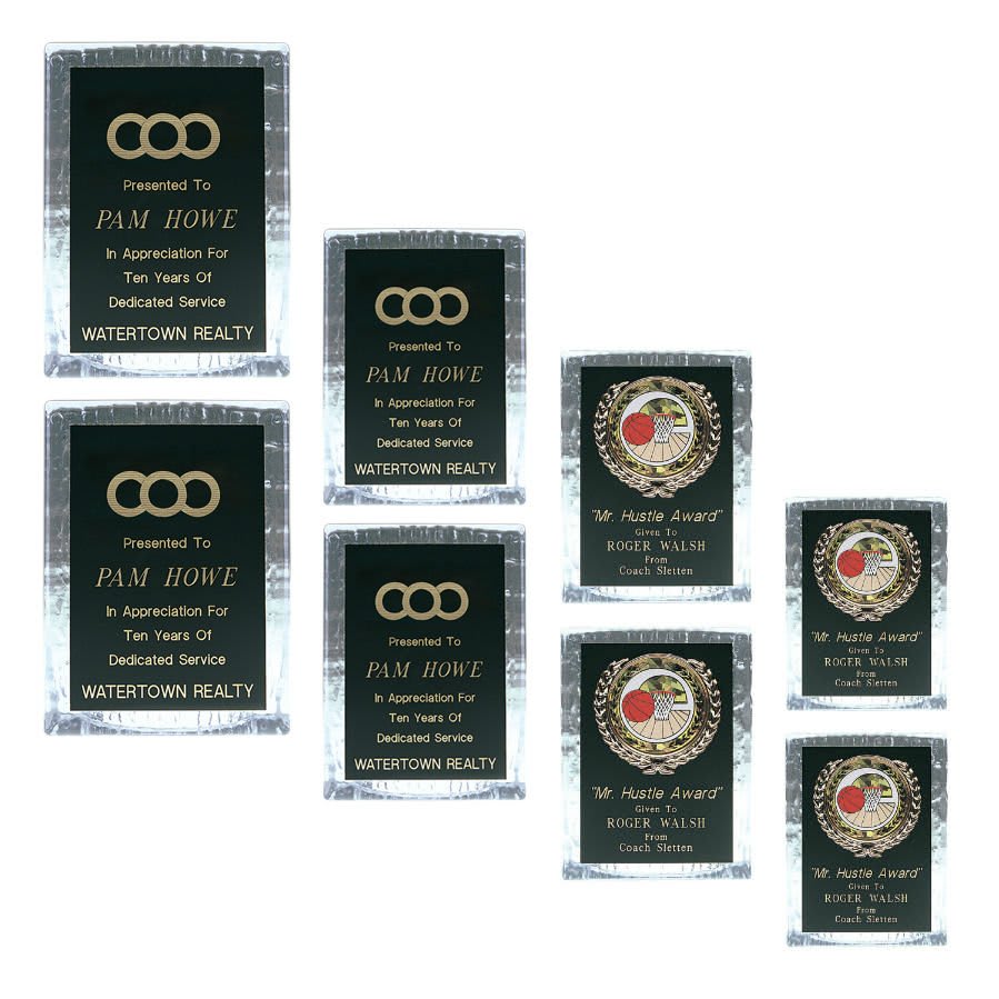 Clear Sculpted Ice Standing Plaque Blank Sample Set