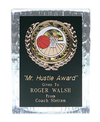 3 3/4" x 5" Clear Sculpted Ice Standing Plaque