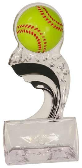 6 1/2" Black Softball Splash Sculpted Ice Award