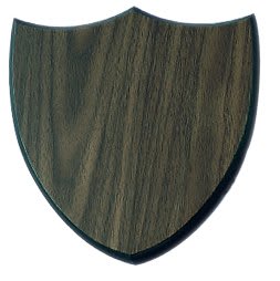 7 1/8" x 7 5/8" Walnut Finish Shield Plaque