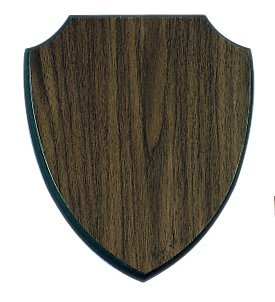 7 1/4" x 8 3/4" Walnut Finish Shield Plaque