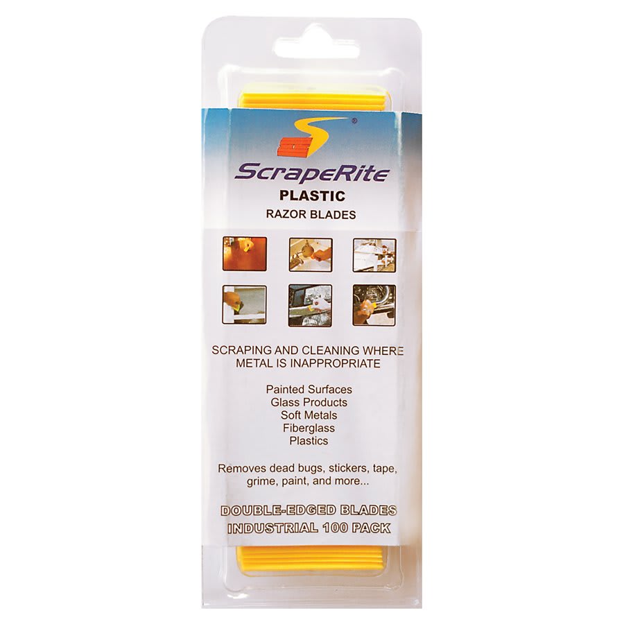 ScrapeRite Yellow Acrylic Razor Blades, 100 Pack