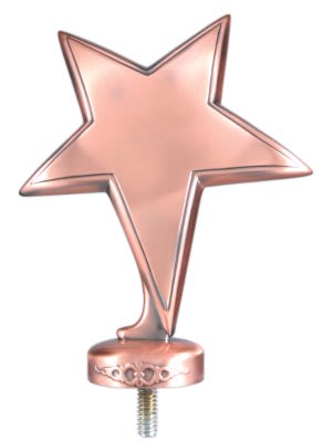 4 1/2" Bronze Shining Star Solid Metal Figure