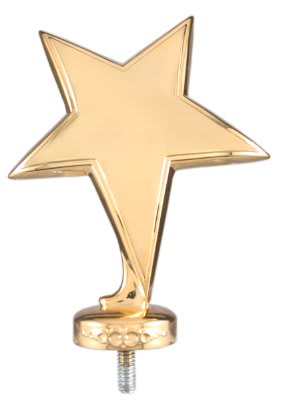 4 1/2" Gold Shining Star Solid Metal Figure