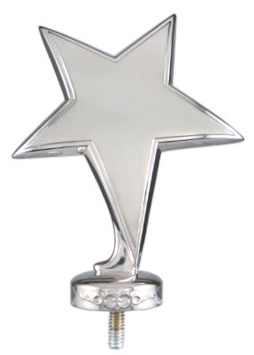 4 1/2" Silver Shining Star Solid Metal Figure